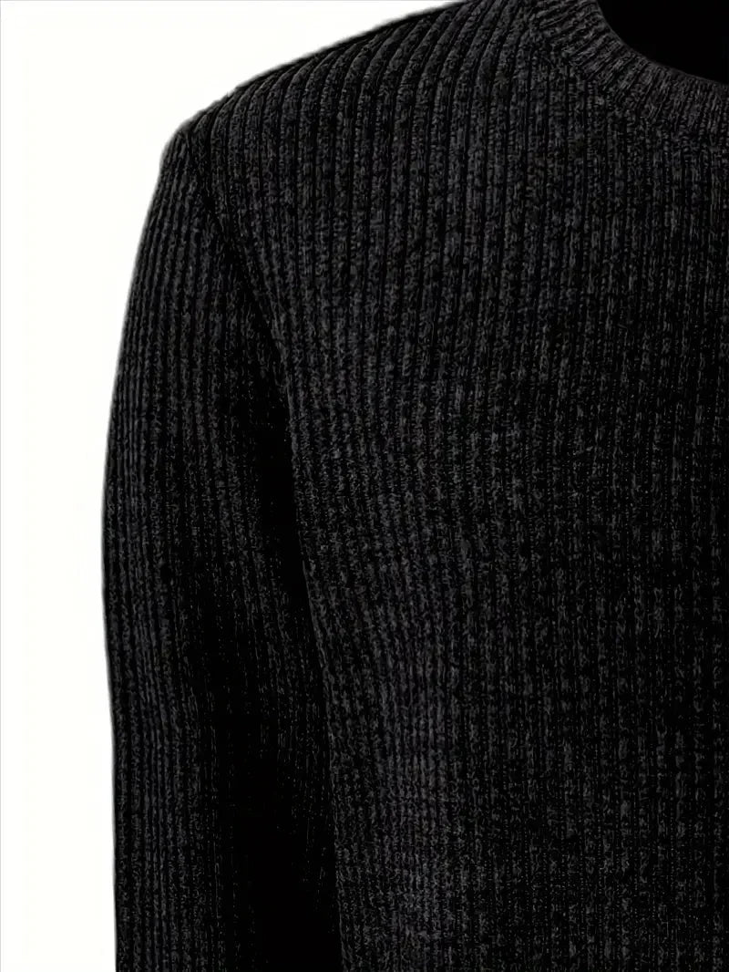 Brit und Boho | Logan Luxe Strickpullover mit Rundhalsausschnitt und langen Ärmeln