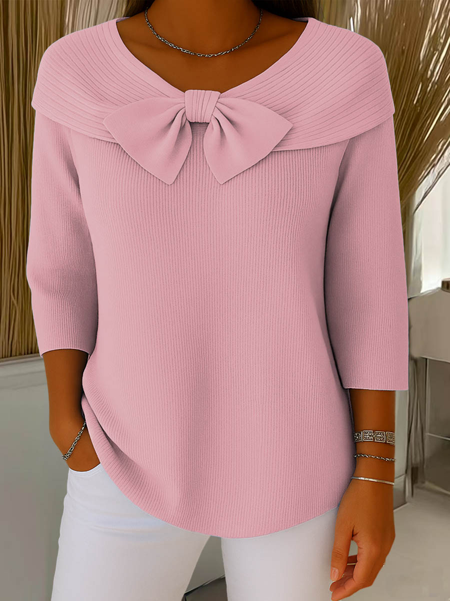 Helen | Eleganter Strickpullover für Damen mit Schleifendetail