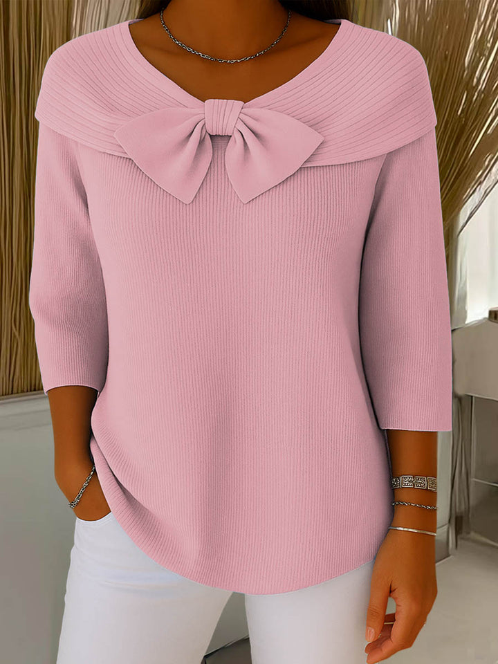 Helen | Eleganter Strickpullover für Damen mit Schleifendetail