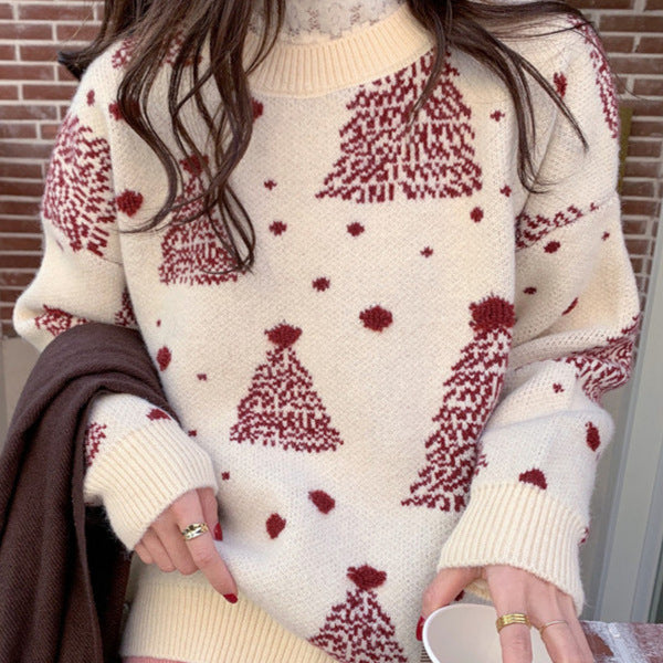 Damen Pullover mit lockerer Passform und Rundhalsausschnitt