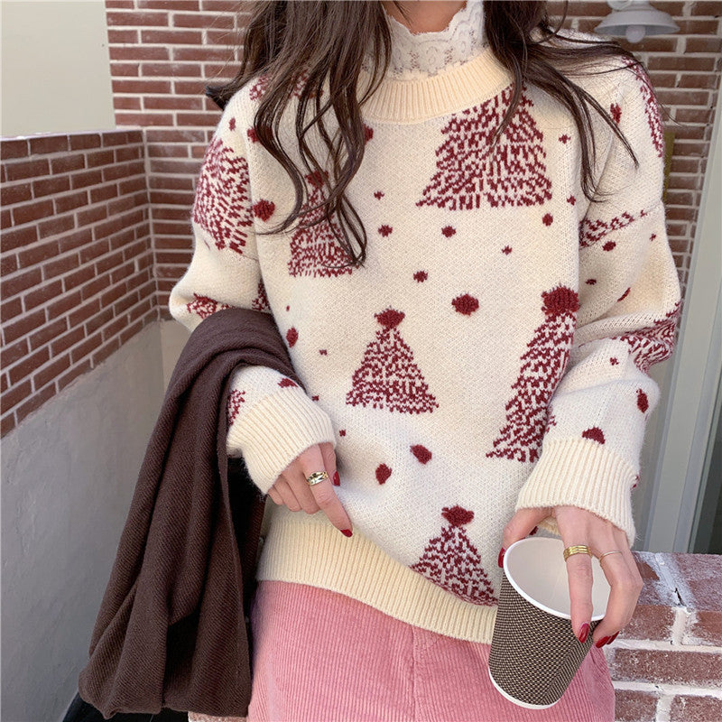 Damen Pullover mit lockerer Passform und Rundhalsausschnitt