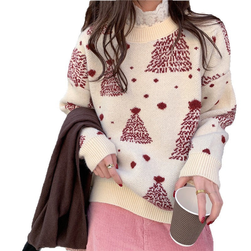 Damen Pullover mit lockerer Passform und Rundhalsausschnitt