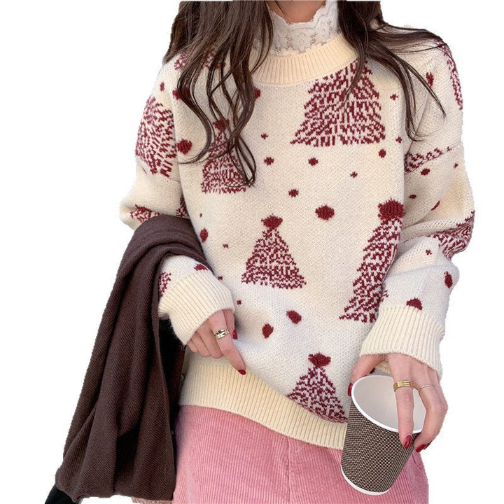 Damen Pullover mit lockerer Passform und Rundhalsausschnitt