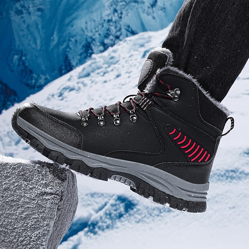 Herren Winterstiefel mit rutschfester Sohle und Schnürung