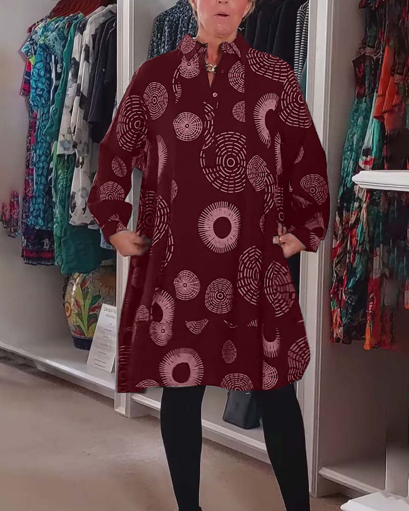 Marlene | Lässiges Midikleid für Damen mit geometrischem Druck