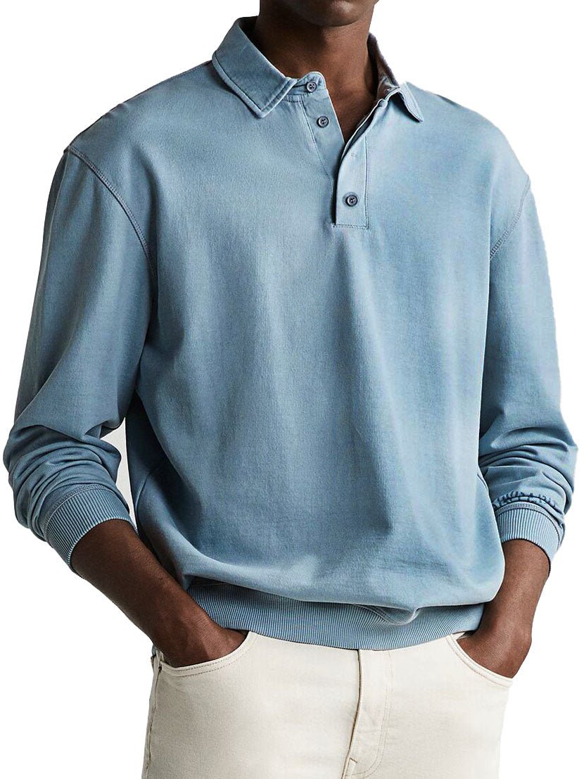 Victor | Herren Vintage Polo mit langen Ärmeln Poloshirt