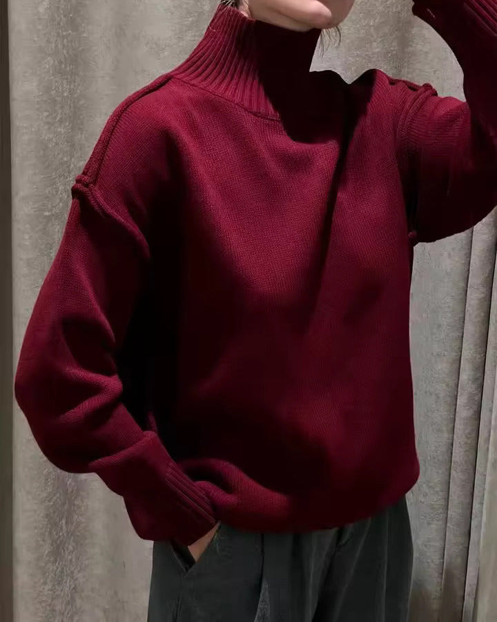 Isabella | Gestrickter Rollkragenpullover für Damen mit langen Ärmeln