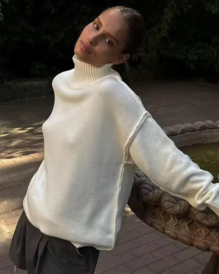 Isabella | Gestrickter Rollkragenpullover für Damen mit langen Ärmeln