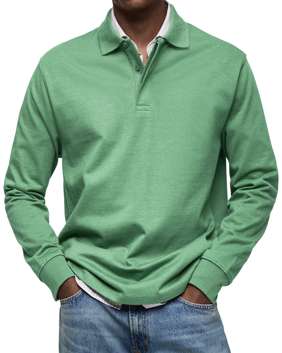 Alex | Langärmliges Freizeit-Polo Poloshirt für Herren mit langen Ärmeln