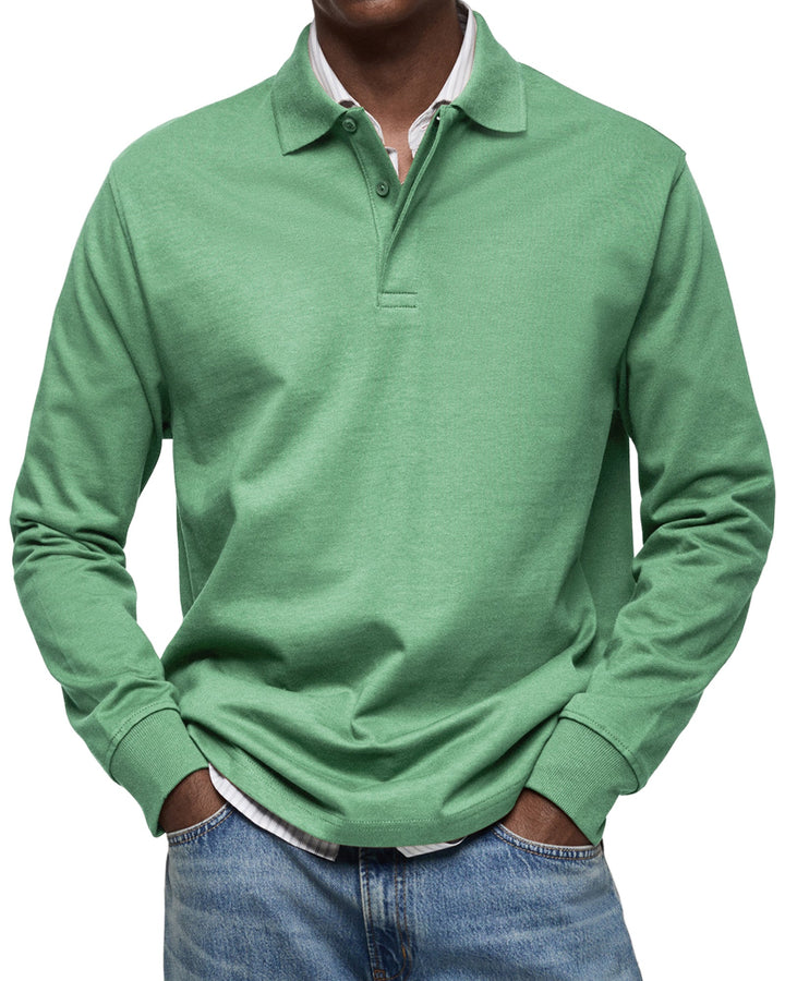 Alex | Langärmliges Freizeit-Polo Poloshirt für Herren mit langen Ärmeln
