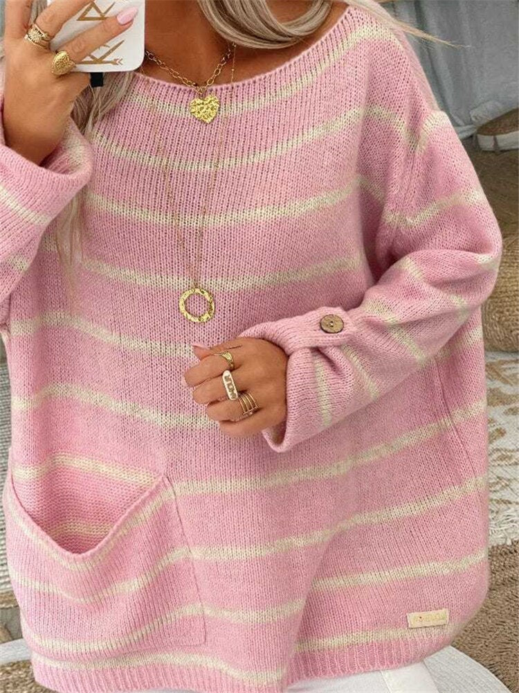 Zia | Strickpullover für Damen mit Rundhalsausschnitt und langen Ärmeln