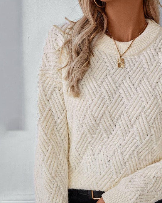 Denise | Der Luxus Strickpullover für Damen mit Rundhalsausschnitt