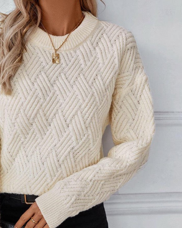 Denise | Der Luxus Strickpullover für Damen mit Rundhalsausschnitt