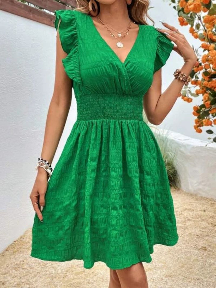 Raquel | Schickes Sommerkleid mit V-Ausschnitt und langen Ärmeln