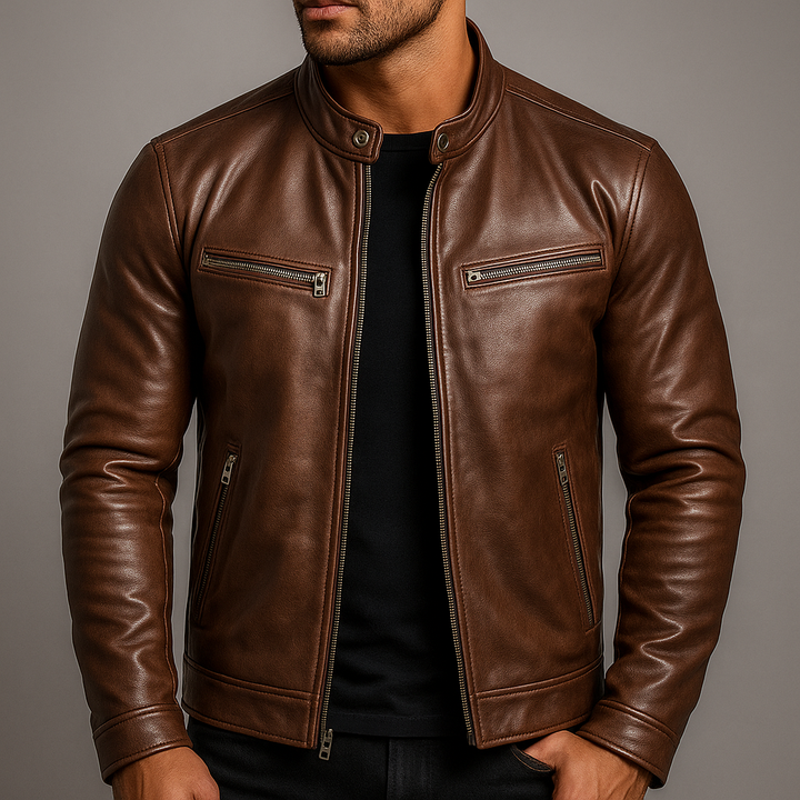 Herren Bikerjacke mit Taschen und Reissverschluss