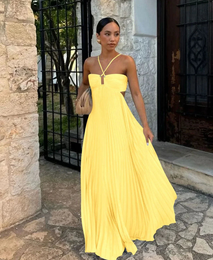 Damen Cut-Out ärmelloses Maxikleid
