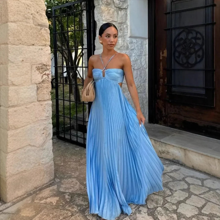 Damen Cut-Out ärmelloses Maxikleid