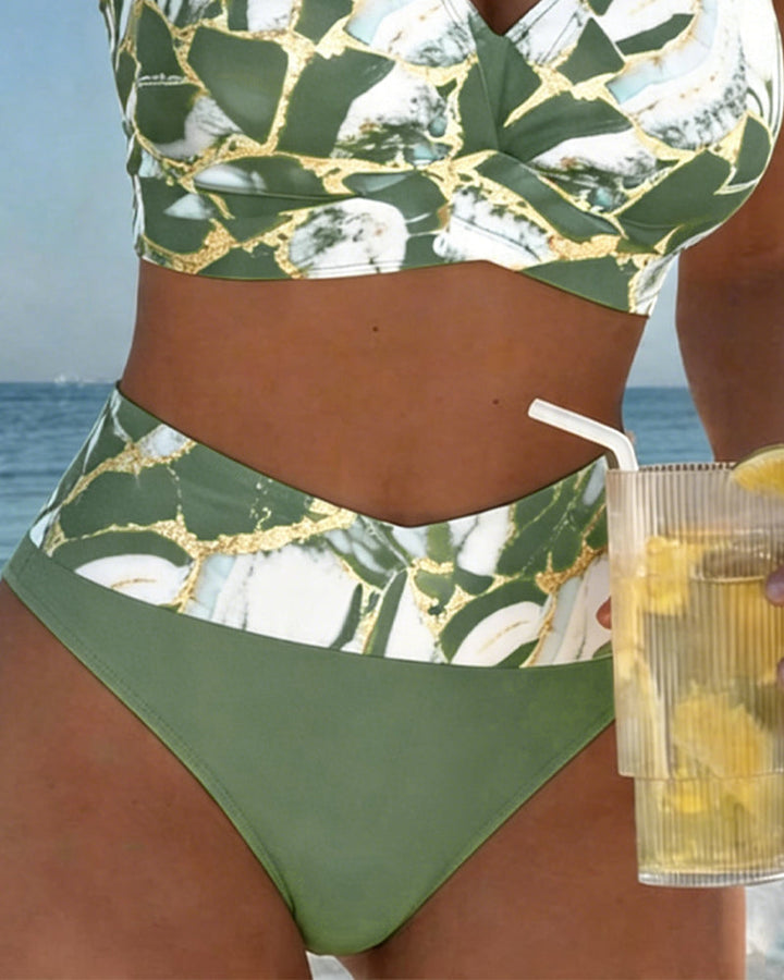 Luna | Damen V-Ausschnitt Strap Bikini mit Bindung