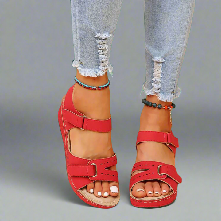 Gudula | Stilvolle Orthopädische Sandalen aus n Weichen Materialien für Bequeme Sommermode für Damen