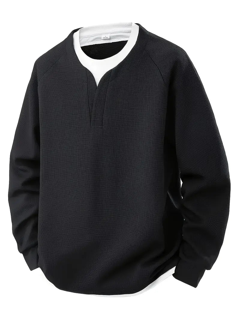 Wilbert | Alltags-Langarmshirt mit Lagenlook und Rundhalsausschnitt