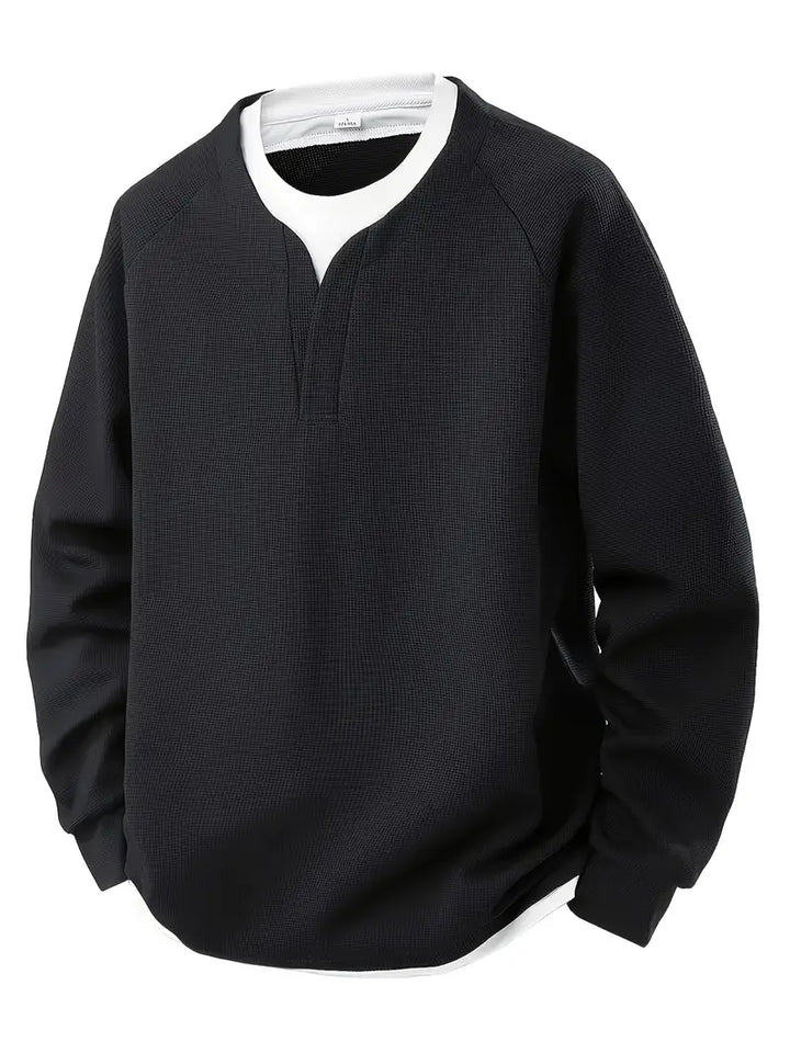 Wilbert | Alltags-Langarmshirt mit Lagenlook und Rundhalsausschnitt