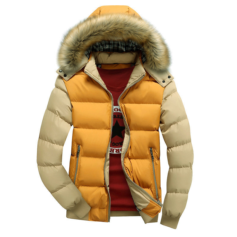Herren Winterjacke mit Taschen und Kapuze, Langarm
