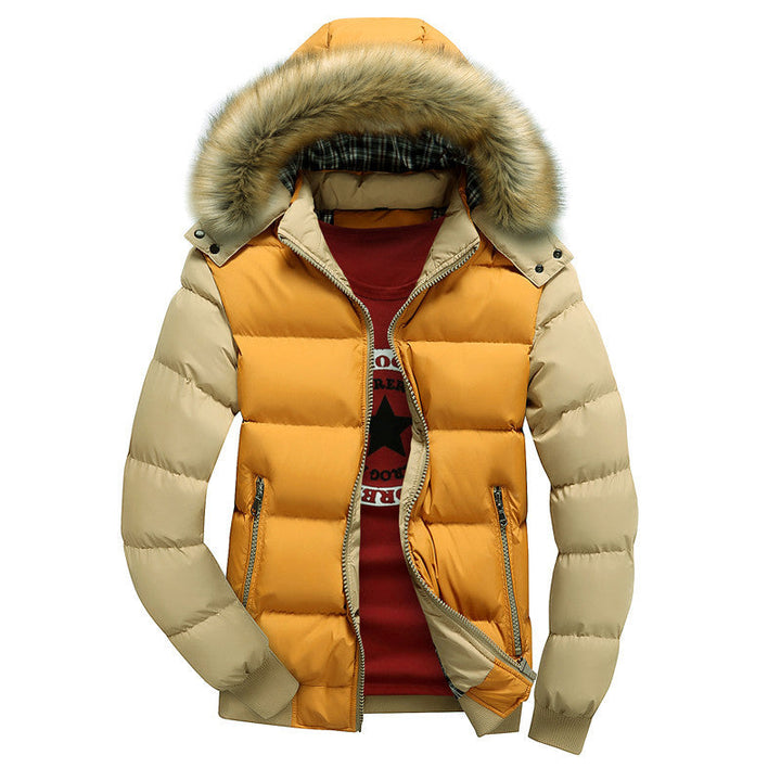 Herren Winterjacke mit Taschen und Kapuze, Langarm