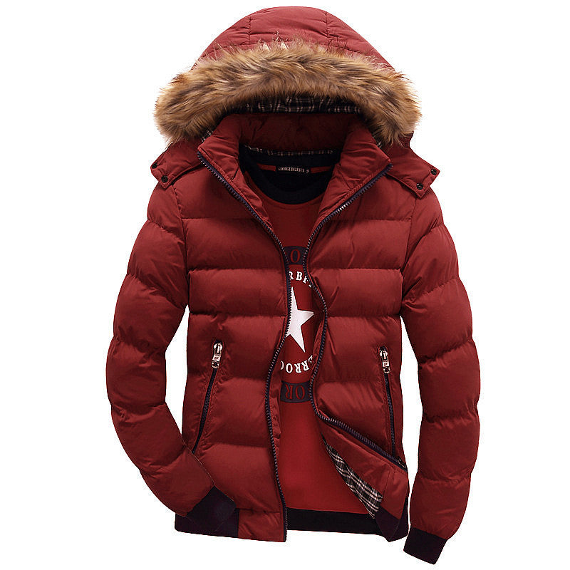 Herren Winterjacke mit Taschen und Kapuze, Langarm