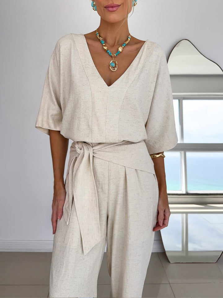 Modischer Damen-Jumpsuit mit langen Ärmeln