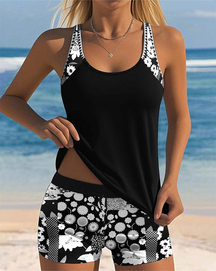 Reina | Badeanzug Tankini Set für Damen mit Blumenmuster