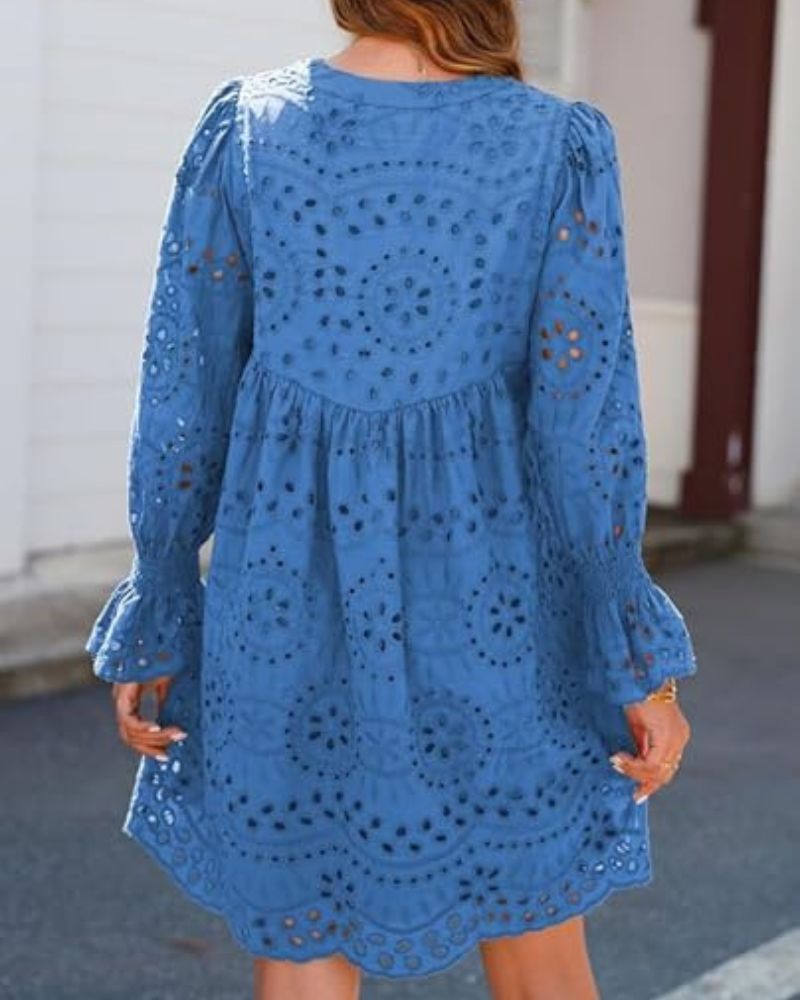 Aimee | Lässiges Kleid mit Blumenmuster und langen Ärmeln