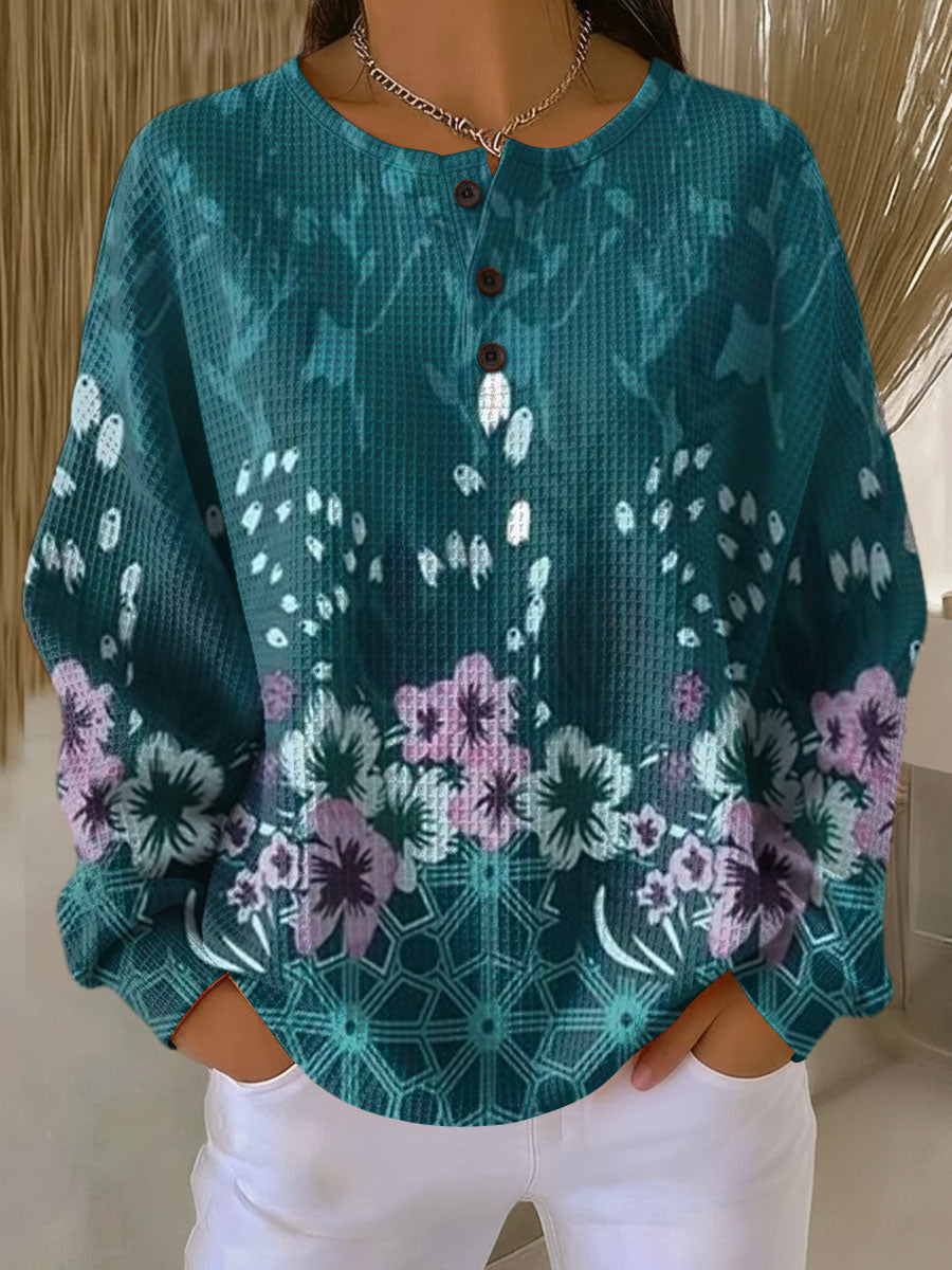 Nora | Pullover für Damen mit floralem Farbdesign und Rundhalsausschnitt