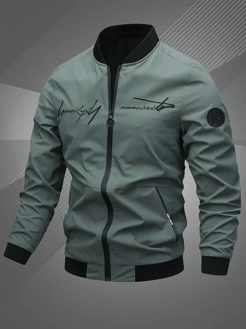 Finn | Lässige Bomberjacke für Herren mit Gesticktem Buchstaben für Männer