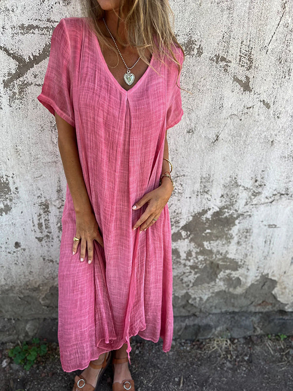Isabelle | Maxi-Kleid für Damen mit Leoparden-Print und V-Ausschnitt