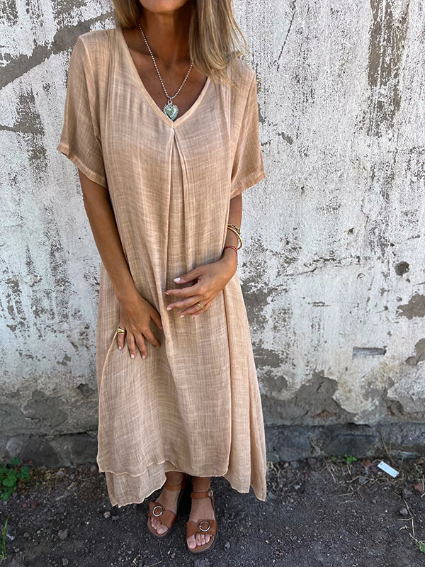 Isabelle | Maxi-Kleid für Damen mit Leoparden-Print und V-Ausschnitt