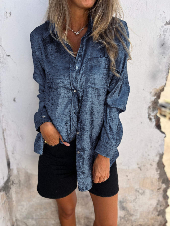 Trina | Elegante Heritage-Bluse für Damen mit V-Ausschnitt und langen Ärmeln