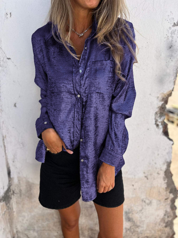 Trina | Elegante Heritage-Bluse für Damen mit V-Ausschnitt und langen Ärmeln