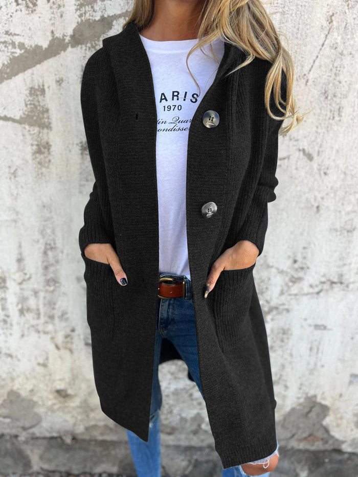 Heidi | Lässiger langer Cardigan für Damen mit V-Ausschnitt und langen Ärmeln