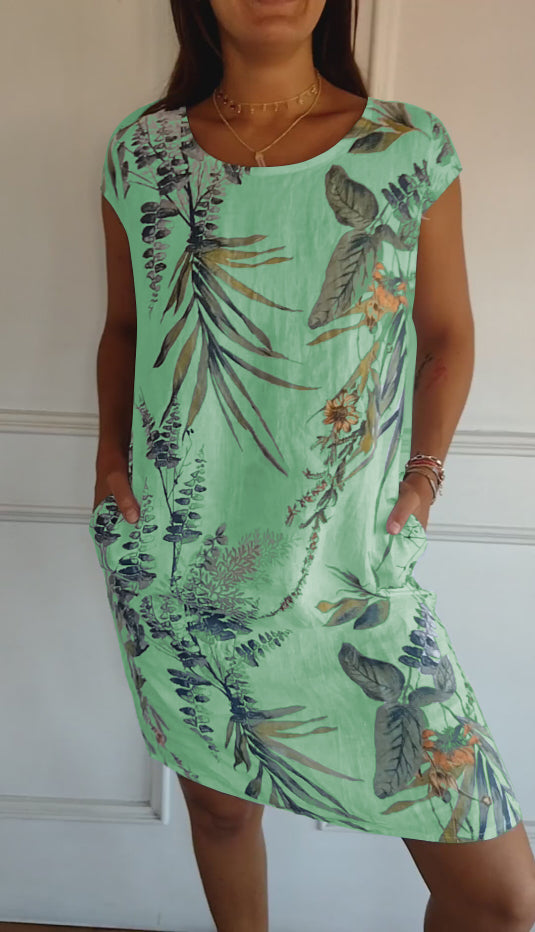 Lillian | Lässiges Bedrucktes Kleid mit langen Ärmeln