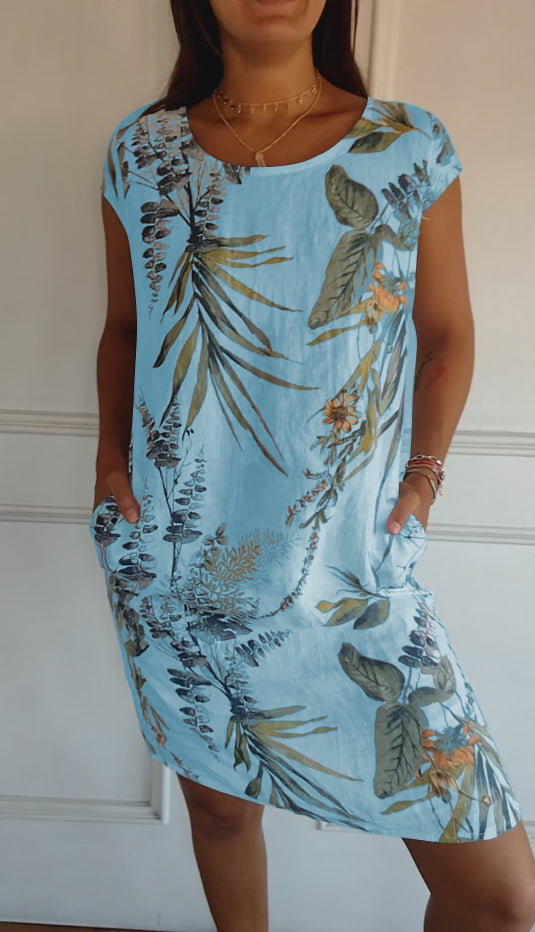 Lillian | Lässiges Bedrucktes Kleid mit langen Ärmeln