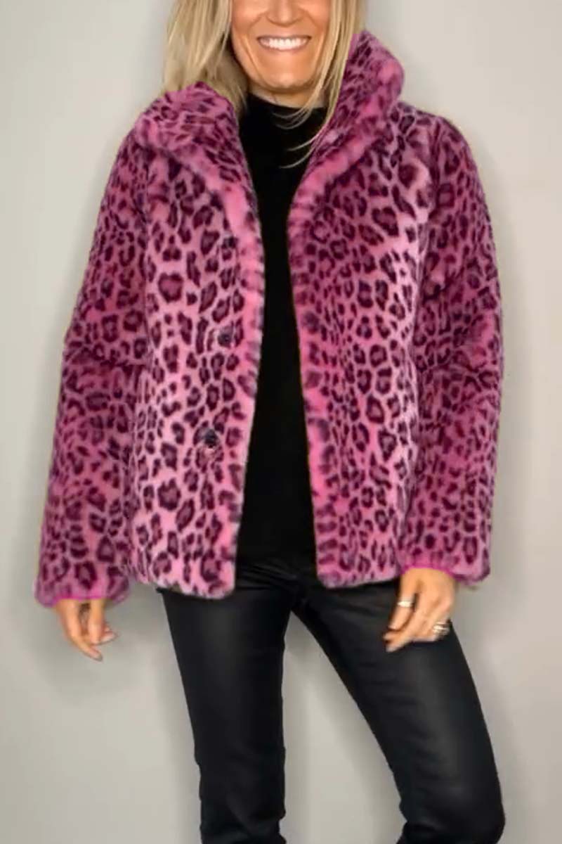 Valentina | Klassischer Damen Wintermantel mit Leopardenmuster