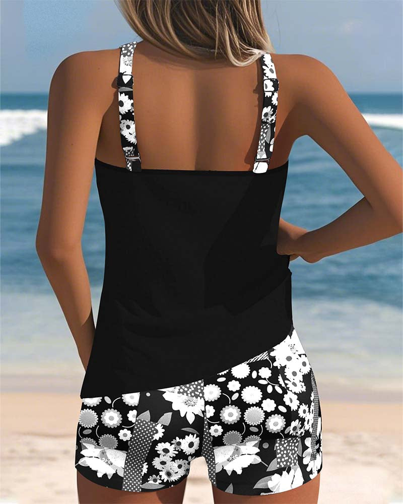 Reina | Badeanzug Tankini Set für Damen mit Blumenmuster