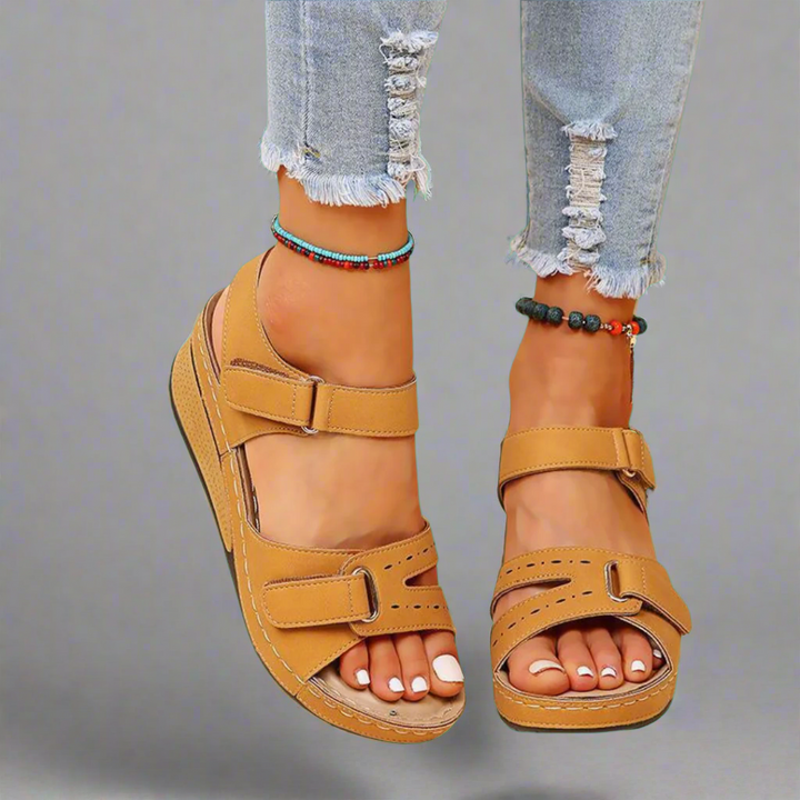 Gudula | Stilvolle Orthopädische Sandalen aus n Weichen Materialien für Bequeme Sommermode für Damen
