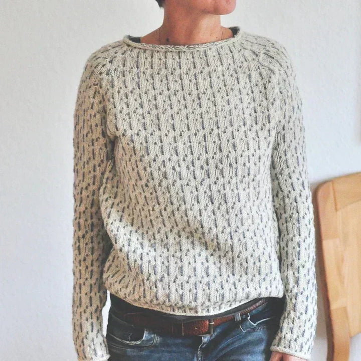 Kristine | Gemütlicher Textur Strickpullover für Damen mit Rundhalsausschnitt