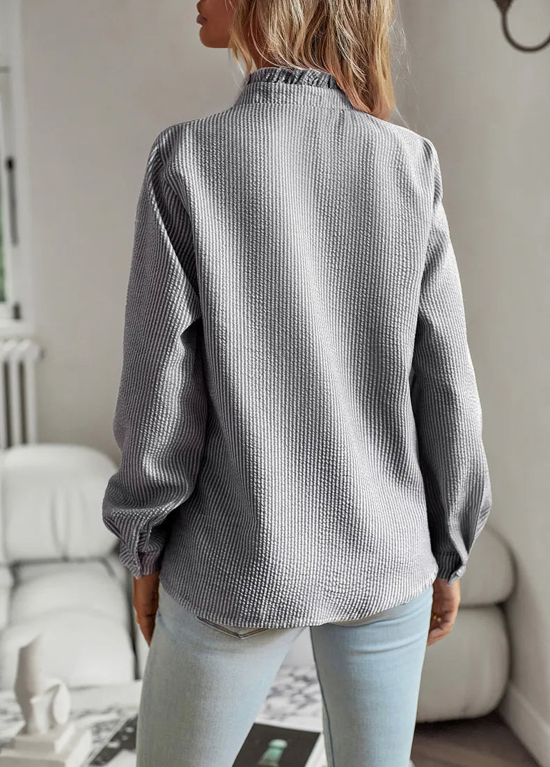 Roos | Elegant und Stilvoll Bluse für Damen mit Rundhalsausschnitt und langen Ärmeln