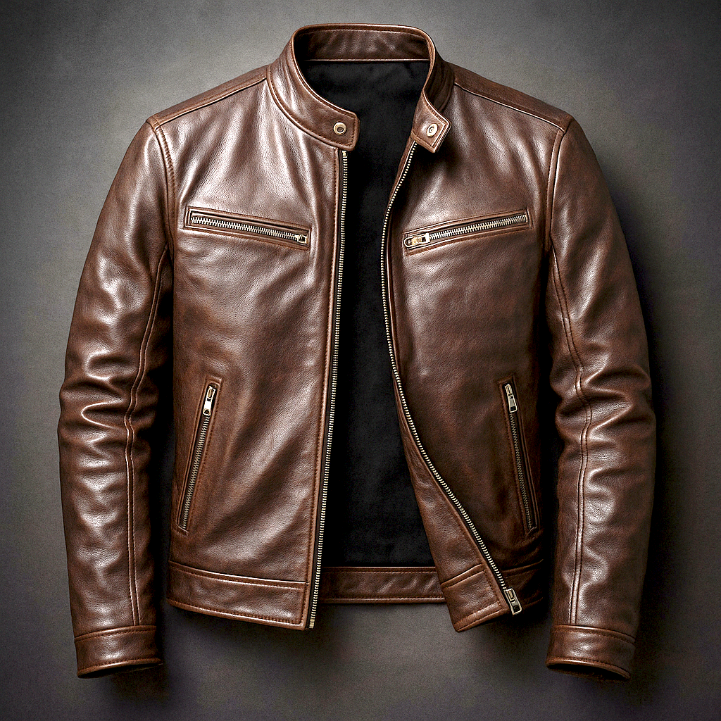 Herren Bikerjacke mit Taschen und Reissverschluss