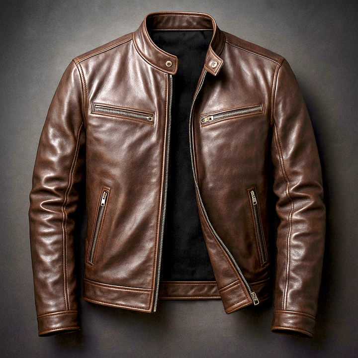 Herren Bikerjacke mit Taschen und Reissverschluss