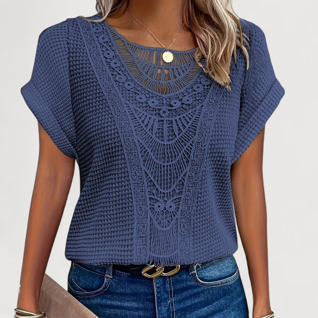 Elena | Elegantes Sommer T-Shirt für Damen mit Rundhalsausschnitt
