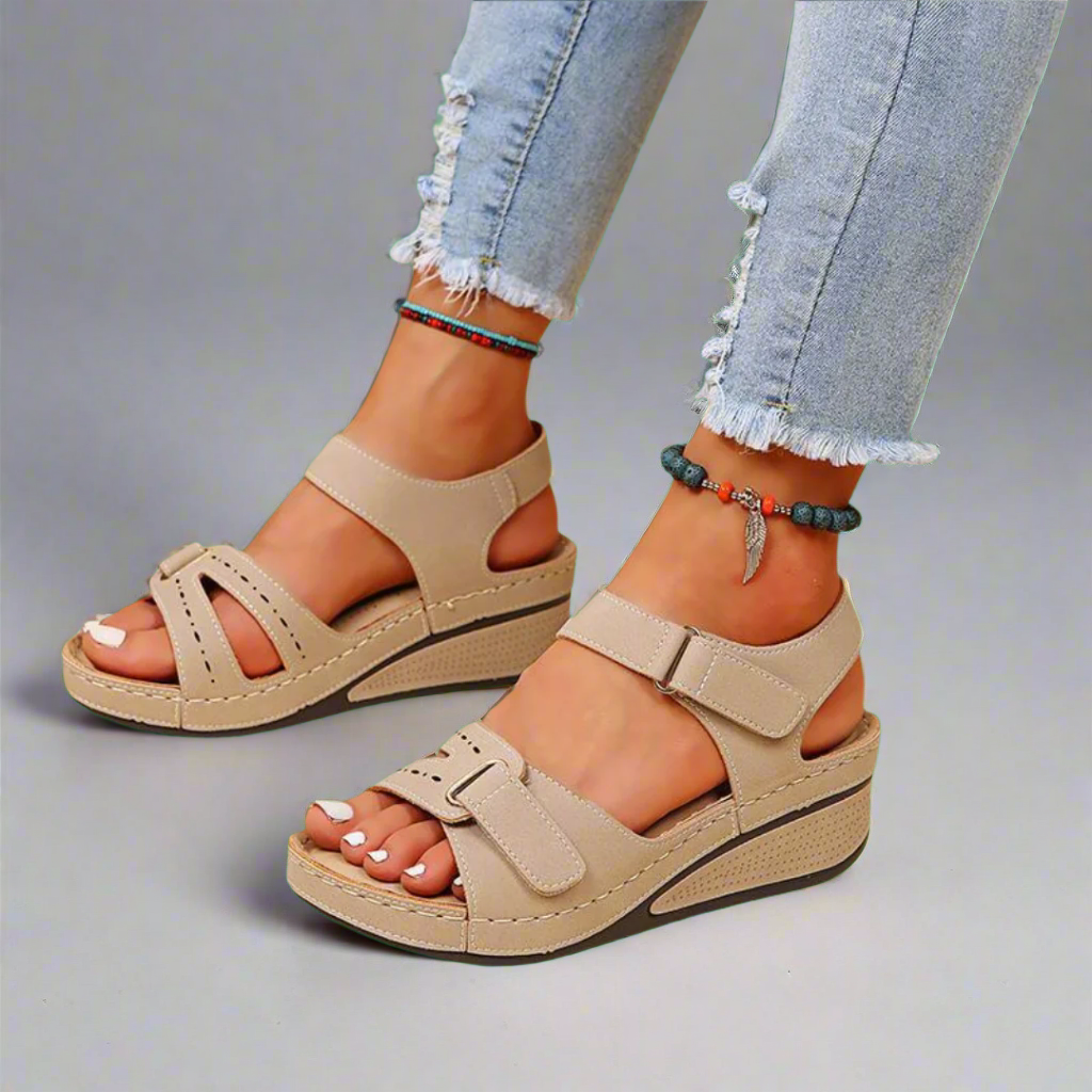 Gudula | Stilvolle Orthopädische Sandalen aus n Weichen Materialien für Bequeme Sommermode für Damen