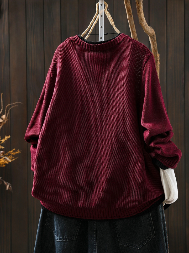 Die Isolde | Strukturierter Cardigan für Damen mit V-Ausschnitt und langen Ärmeln